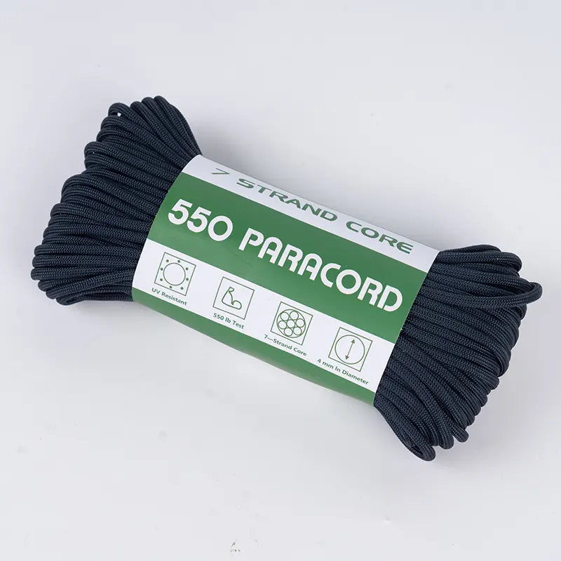 Paracorde en polyester 550 bleu foncé uni à 7 brins de 4 mm Paracorde en polyester 550 bleu foncé uni à 7 brins de 4 mm