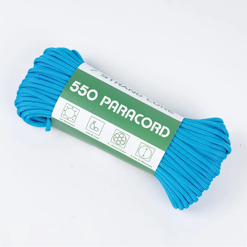 Paracorde en polyester 550 bleu lac massif à 7 brins de 4 mm