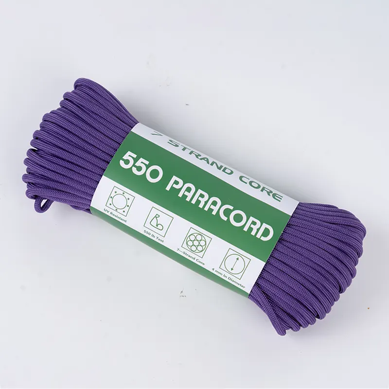 Paracorde en polyester 550 violet massif à 7 brins de 4 mm